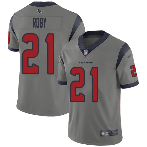 Houston Texans Limited Gray Men Bradley Roby Jersey NFL Football #21 Inverted Legend->youth nfl jersey->Youth Jersey
